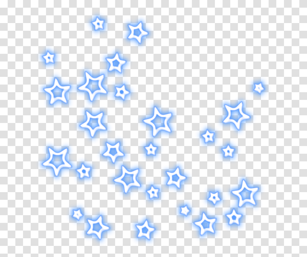 Line Stars Blue Tumblr Editpng Pngedit Pngedits Neon Stars, Ornament, Pattern, Star Symbol, Fractal Transparent Png