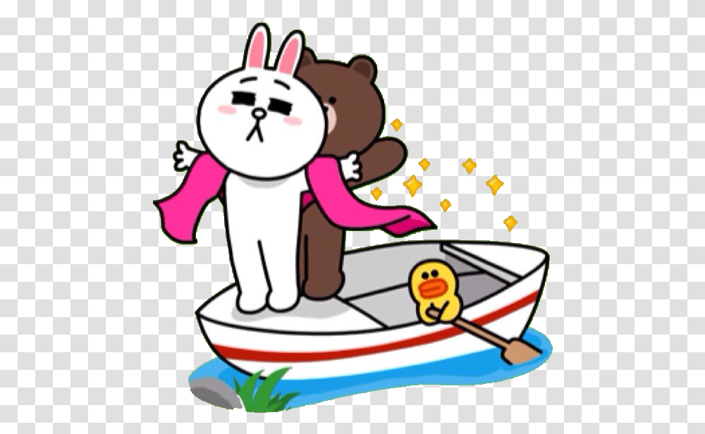 Line Stickers Brown And Cony Clipart Line Cony And Brown, Outdoors, Birthday Cake, Food, Vehicle Transparent Png