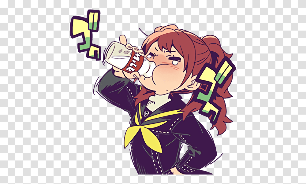 Line Stickers Persona 4 Stickers, Human, Leisure Activities, Drinking, Beverage Transparent Png