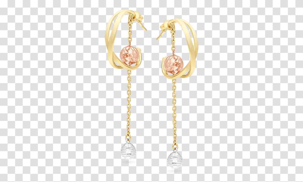 Linear Chain Ball Dangle Earrings Tricolor Gold Earrings, Accessories, Accessory, Jewelry, Pendant Transparent Png