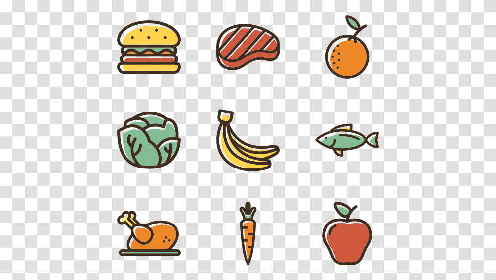 Linear Color Food Set Healthy Food Icon Vector, Blade, Weapon, Weaponry Transparent Png