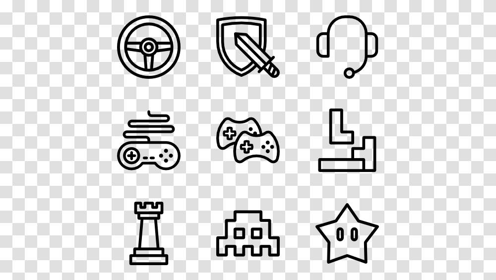 Linear Game Design Elements Hand Drawn Social Media Icons, Gray, World Of Warcraft Transparent Png