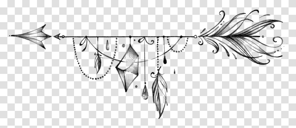 Lineart Arrow Hipster Ftestickers Boho Arrow Background, Gray, World Of Warcraft Transparent Png