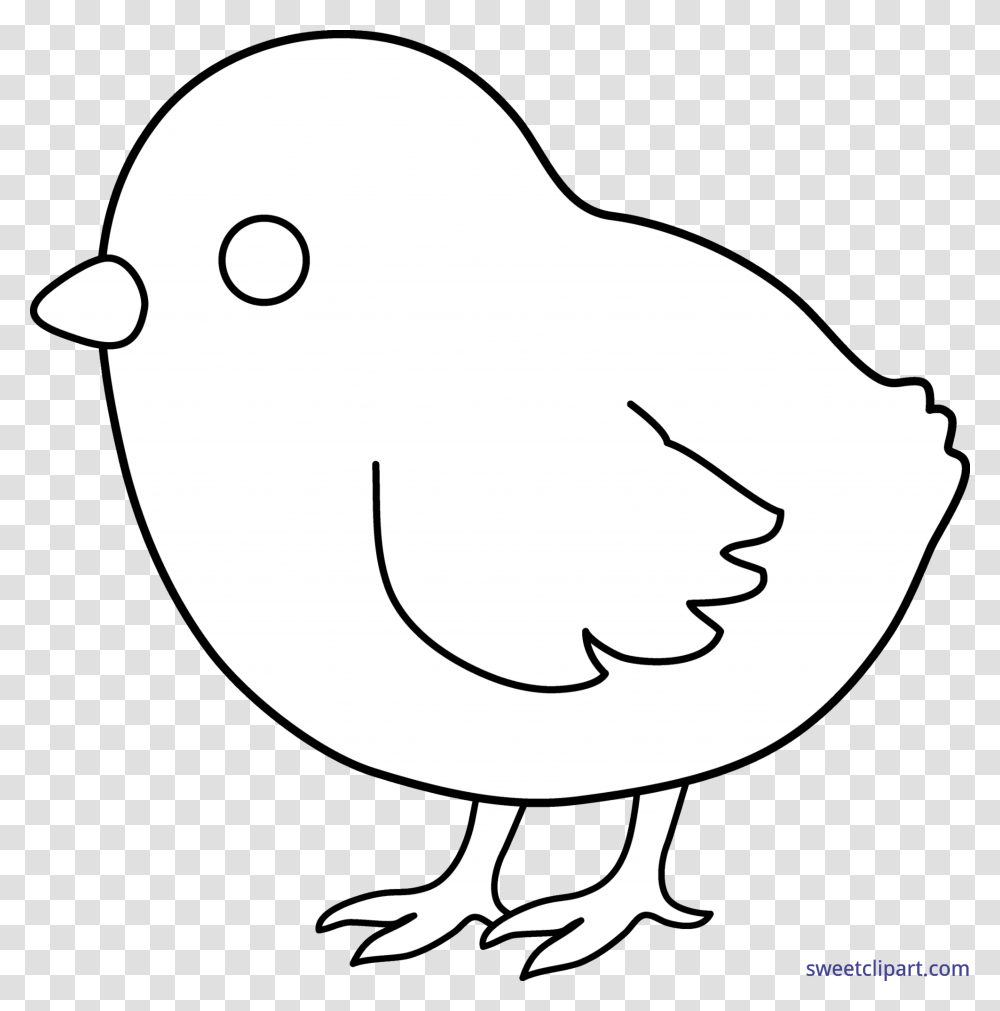 Lineart Clip Art Sweet Chicks Clipart Black White, Animal, Bird, Fowl, Poultry Transparent Png