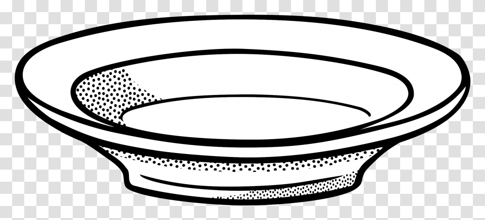 Lineart Clip Arts Dish Clipart Black And White, Oval Transparent Png
