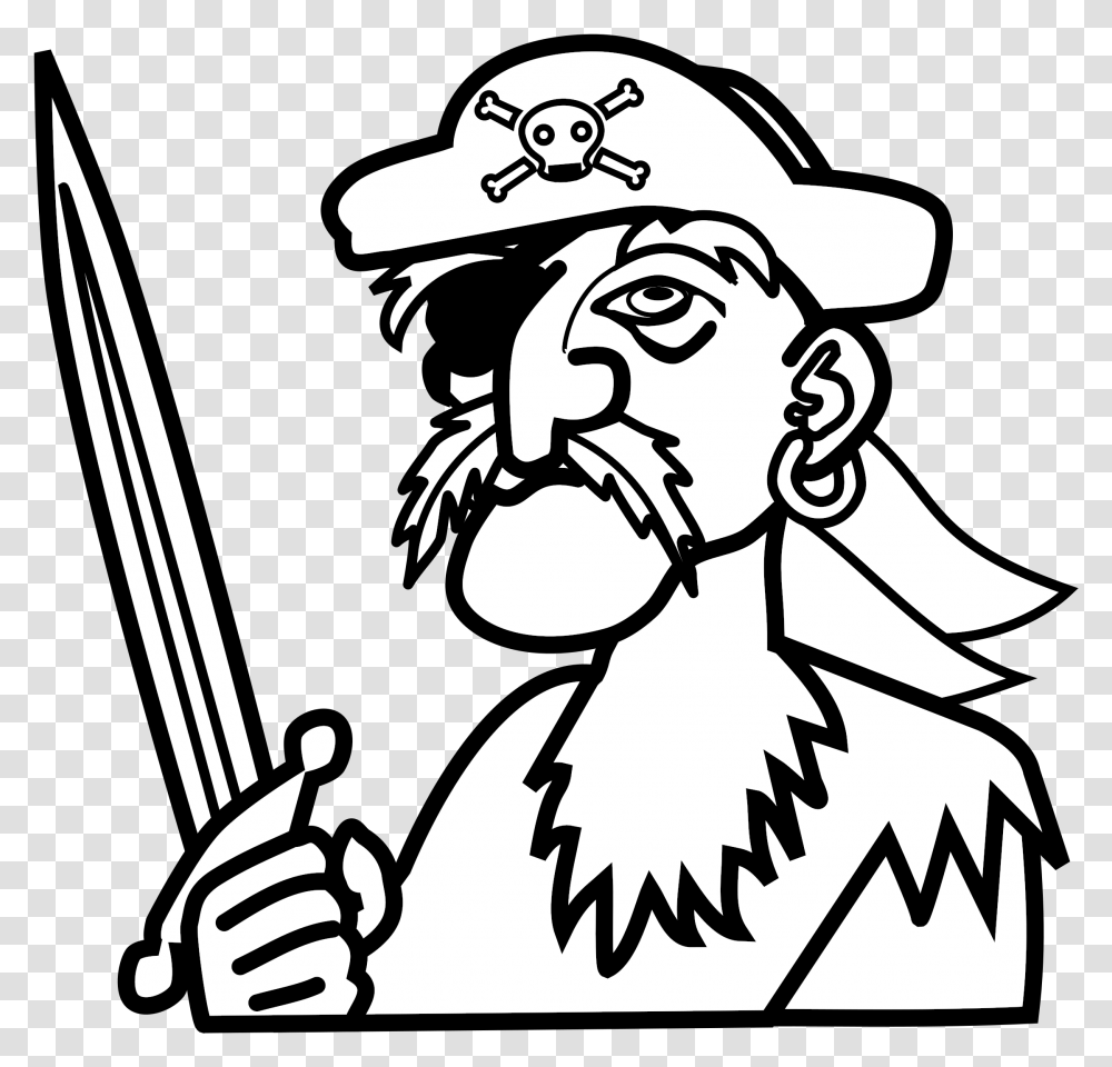 Lineart Clip Arts Pirate Clipart One Eye, Mammal, Animal, Duel, Cowbell Transparent Png