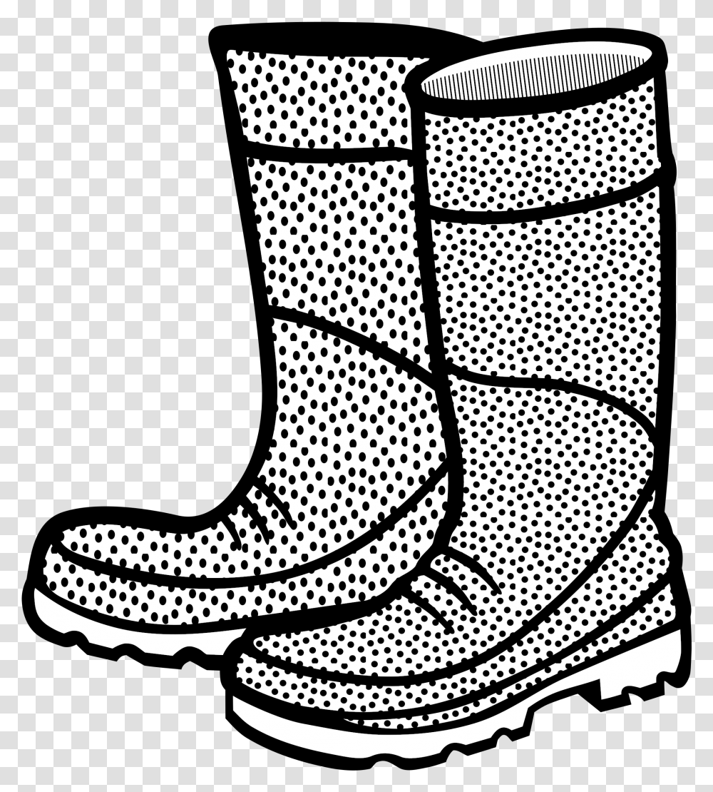 Lineart Clip Arts Rain Boots Clipart Black And White, Apparel, Footwear, Rug Transparent Png