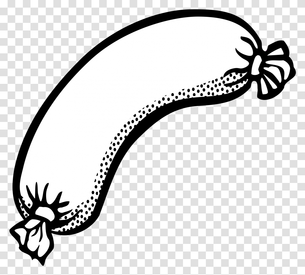 Lineart Clip Arts Sausage Black And White, Plant, Food, Fruit, Banana Transparent Png