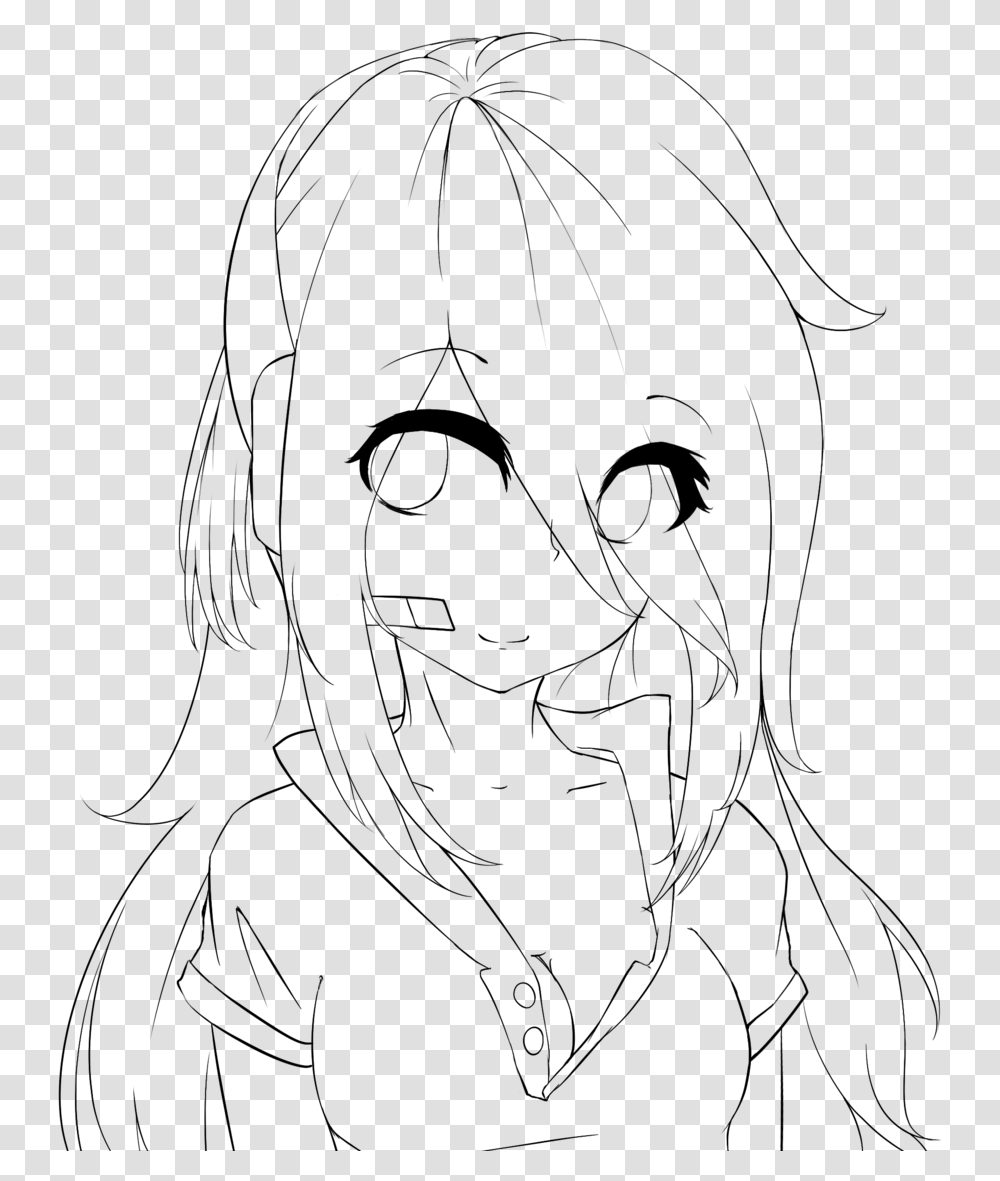 Lineart Practice Girl Deadlox By Holdspaceshift Anime Girl Lineart Base, Gray, World Of Warcraft Transparent Png