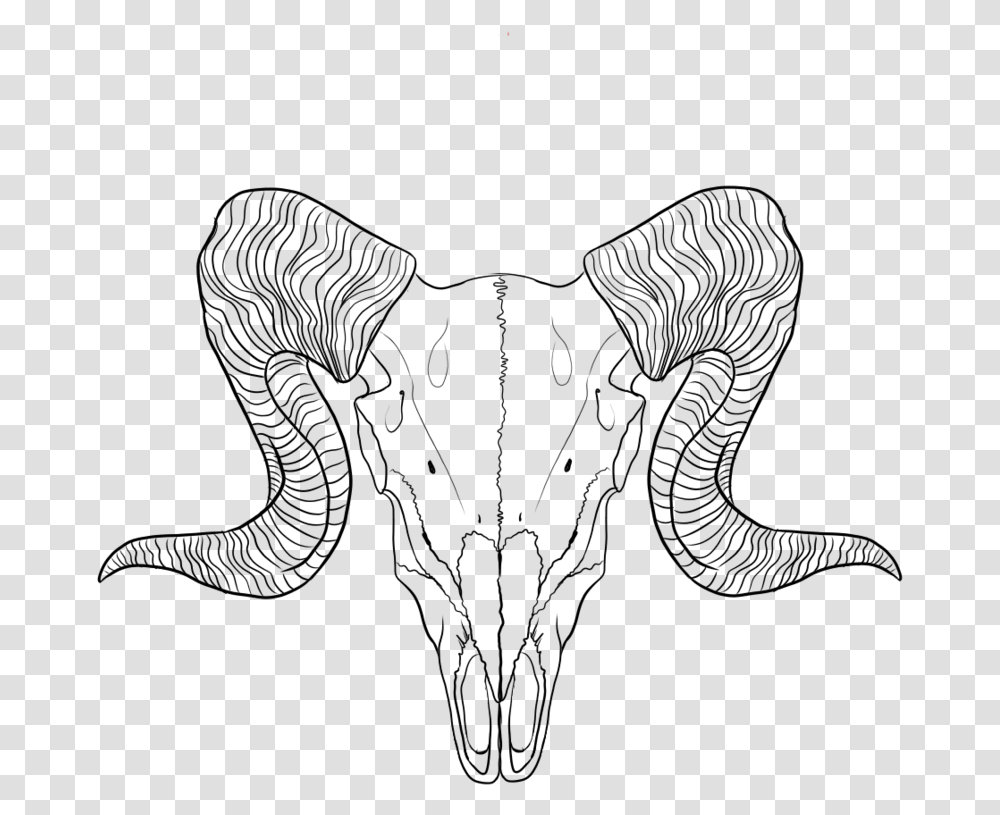 Lineart Ram By Ram Skull Line Art, Outdoors, Nature, Gray, World Of Warcraft Transparent Png