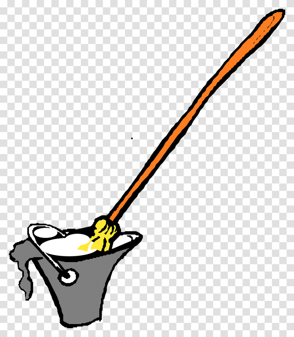 Lineblack And Whitebucket Mop In The Bucket Clipart, Beverage, Drink, Cocktail, Alcohol Transparent Png