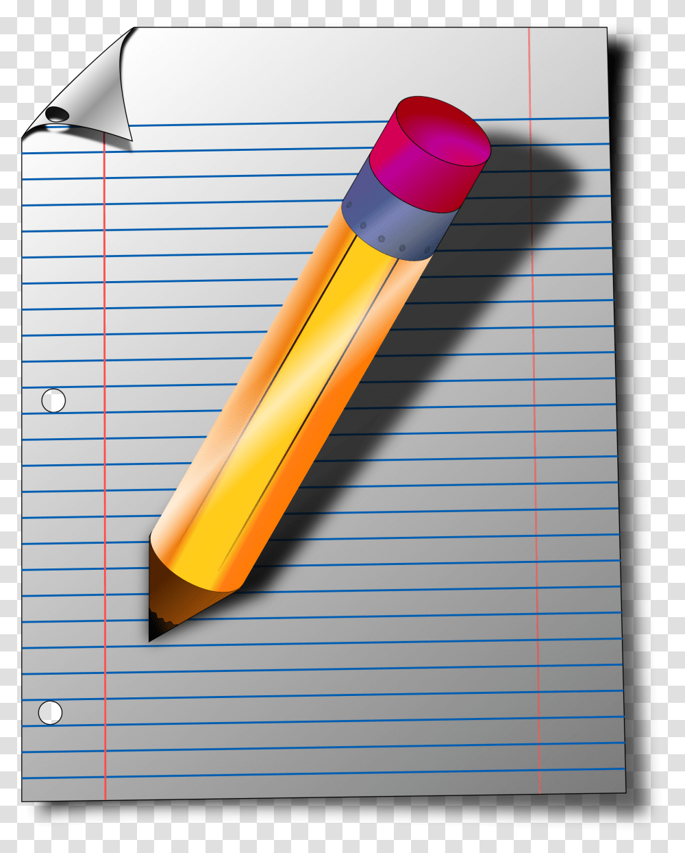 Lined Paper And Yellow Pencil Clipart Free Download Notepad And Pen Transparent Png