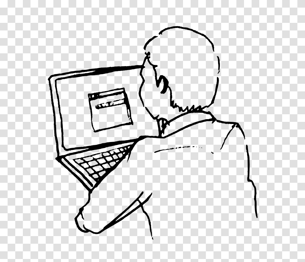 LineDrawingManComputer, Technology, Gray, World Of Warcraft Transparent Png