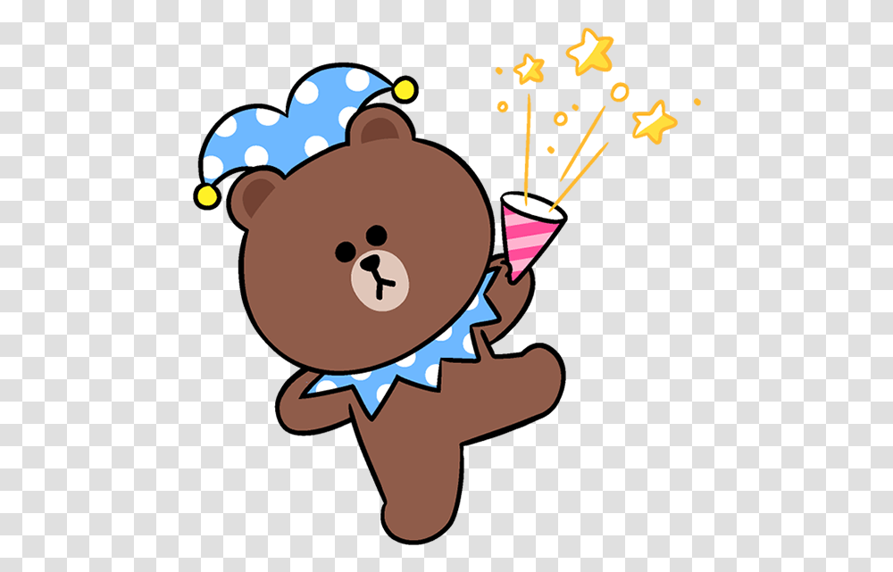 Linefriends Brown Party Freetoedit, Cream, Dessert, Food, Sweets Transparent Png