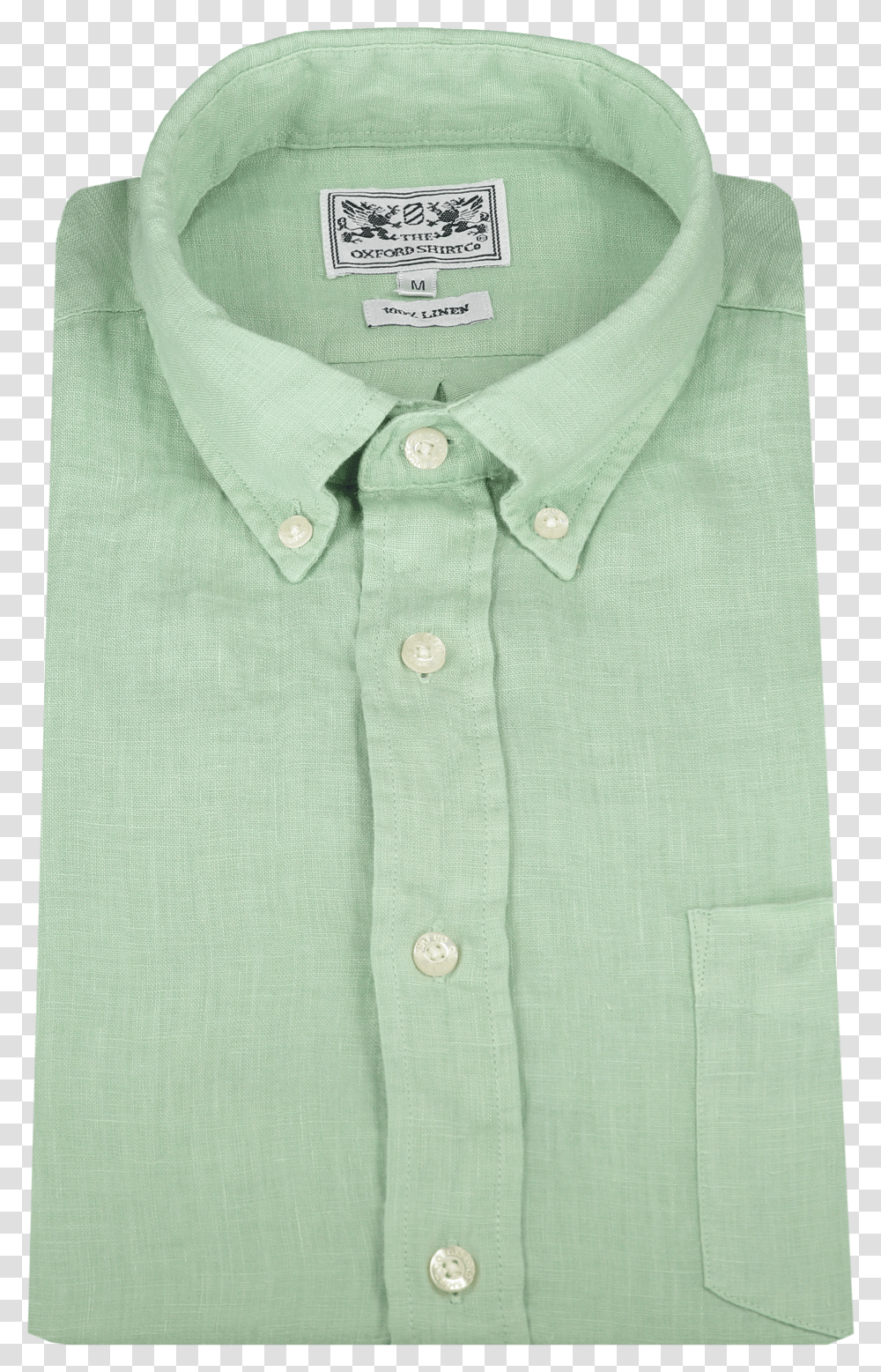 Linen Shirt With Button Down Collar In Pea Green Button Transparent Png