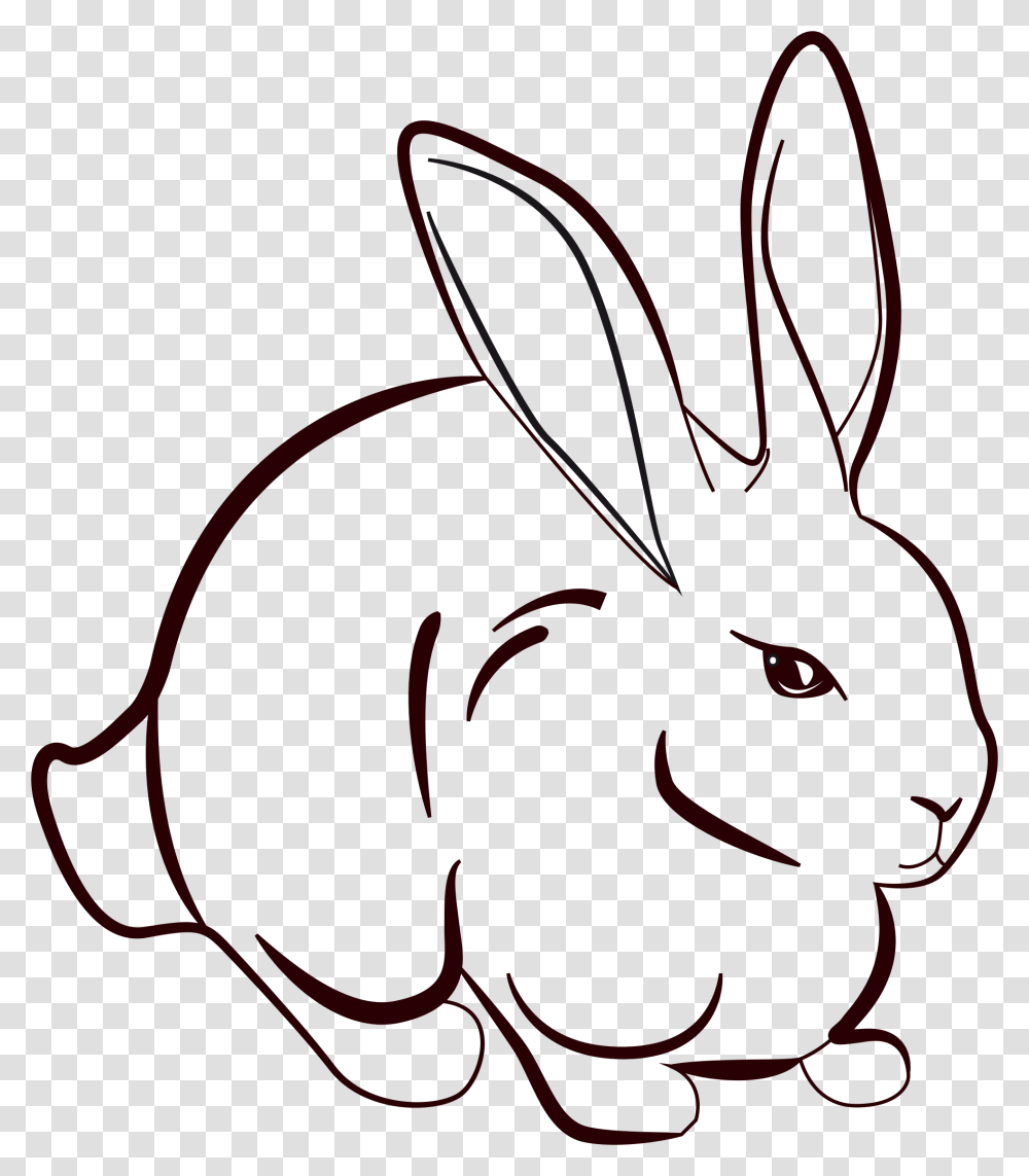 Lines Clipart Stylish Rabbit Line Art, Mammal, Animal, Hare, Rodent Transparent Png