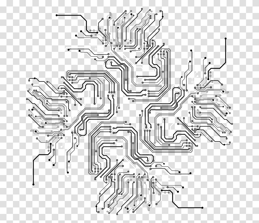 Lines File Circuit Black And White, Drawing, Crowd Transparent Png