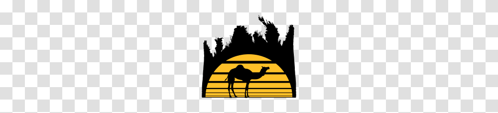 Lines Strokes Sun Palms Camel Silhouette, Mammal, Animal, Person, Human Transparent Png