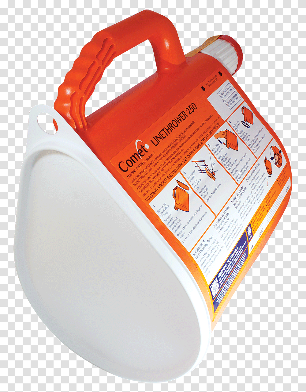 Linethrower 250 Code 9160400 Line Throwing Apparatus Comet, Text, Tin, Jug, Can Transparent Png