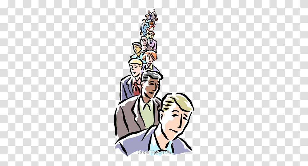 Lineup Of People Royalty Free Vector Clip Art Illustration, Person, Family, Performer, Worker Transparent Png