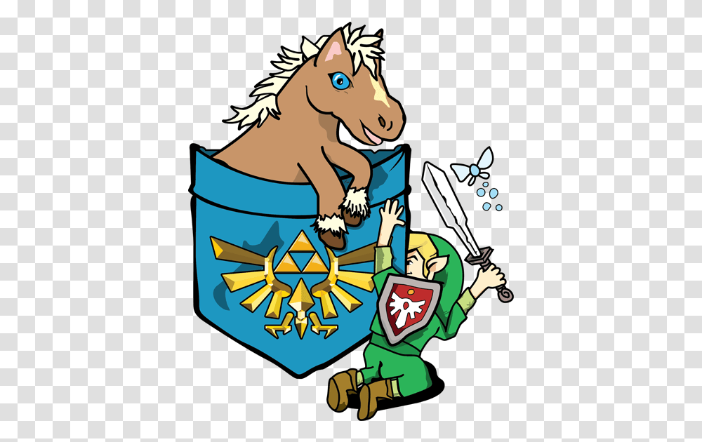 Link Pocket Tee Epona Breath Of The Wild Switch Teepublic Cartoon, Mammal, Animal, Poster, Advertisement Transparent Png