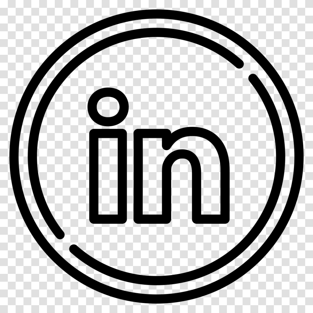 Linkedin Facebook White Outline Logo, Label, Trademark Transparent Png