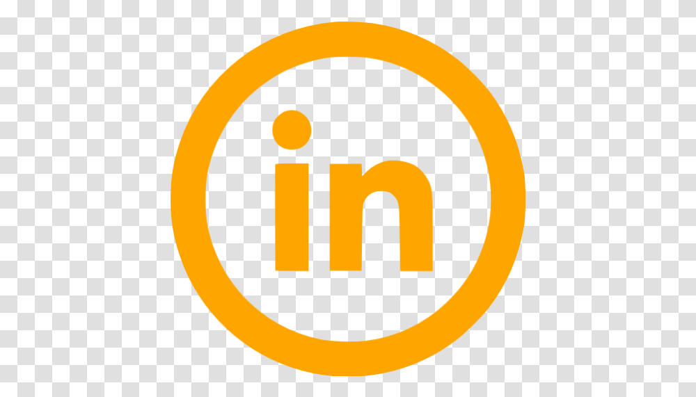 Linkedin Symbol Pngstockcom Linked In Icon Orange, Text, Number, Alphabet, Sign Transparent Png