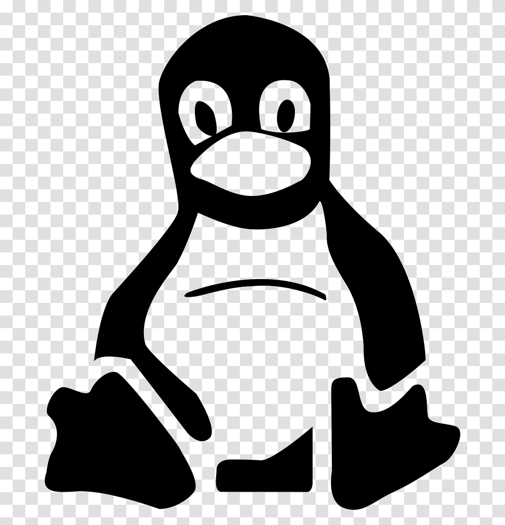 Linux Linux Computer Svg, Stencil, Penguin, Bird, Animal Transparent Png