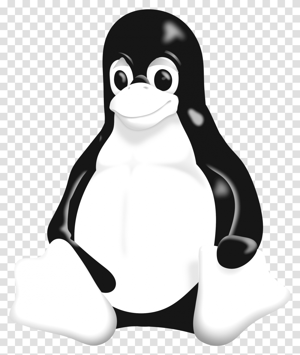 Linux Logo Black And White Linux Logo, Bird, Animal, Penguin, Snowman Transparent Png
