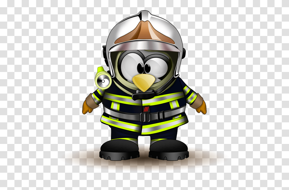 Linux Penguins Penguin Clipart, Person, Human, Fireman, Helmet Transparent Png