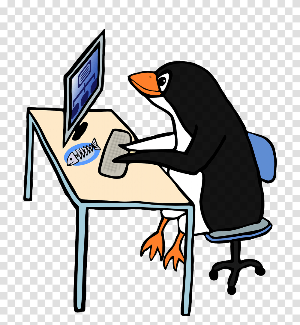 Linuxlia The Paradise Of Linux Users Animals On Computer Clipart, Bird, Standing, Female, Carpenter Transparent Png