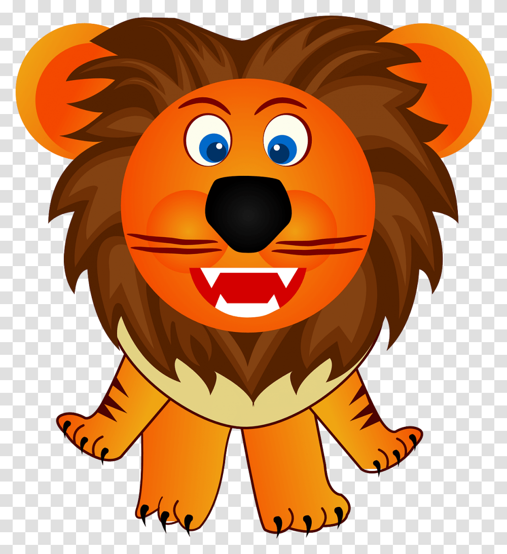 Lion Animal Cute Orange Cartoon Lion And The Mosquito, Mammal, Face, Kangaroo, Wallaby Transparent Png