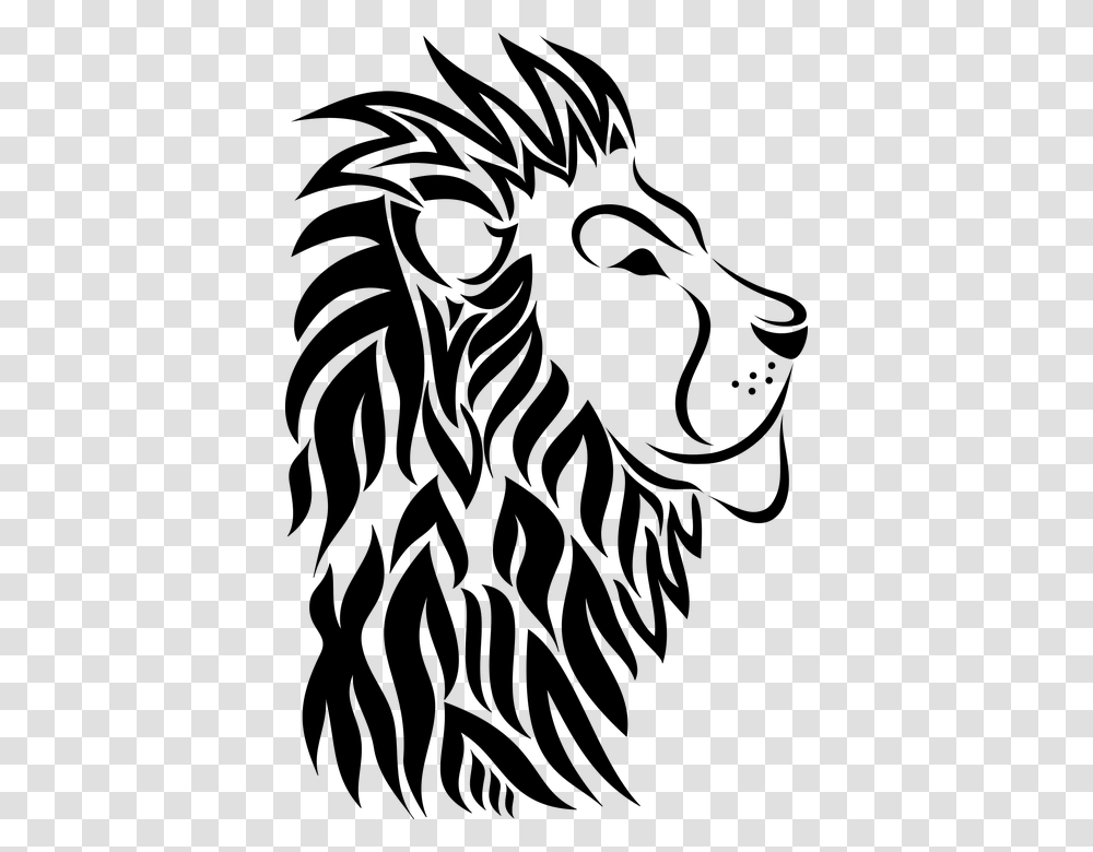 Lion Animal Head Mane Nature King Of Animals Scroll Saw Lion Pattern, Gray, World Of Warcraft Transparent Png
