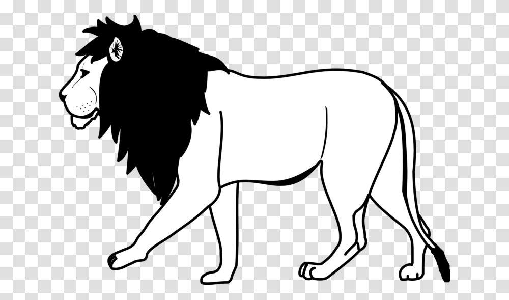 Lion Black And White Lion Clipart Black And White, Mammal, Animal, Horse, Bull Transparent Png