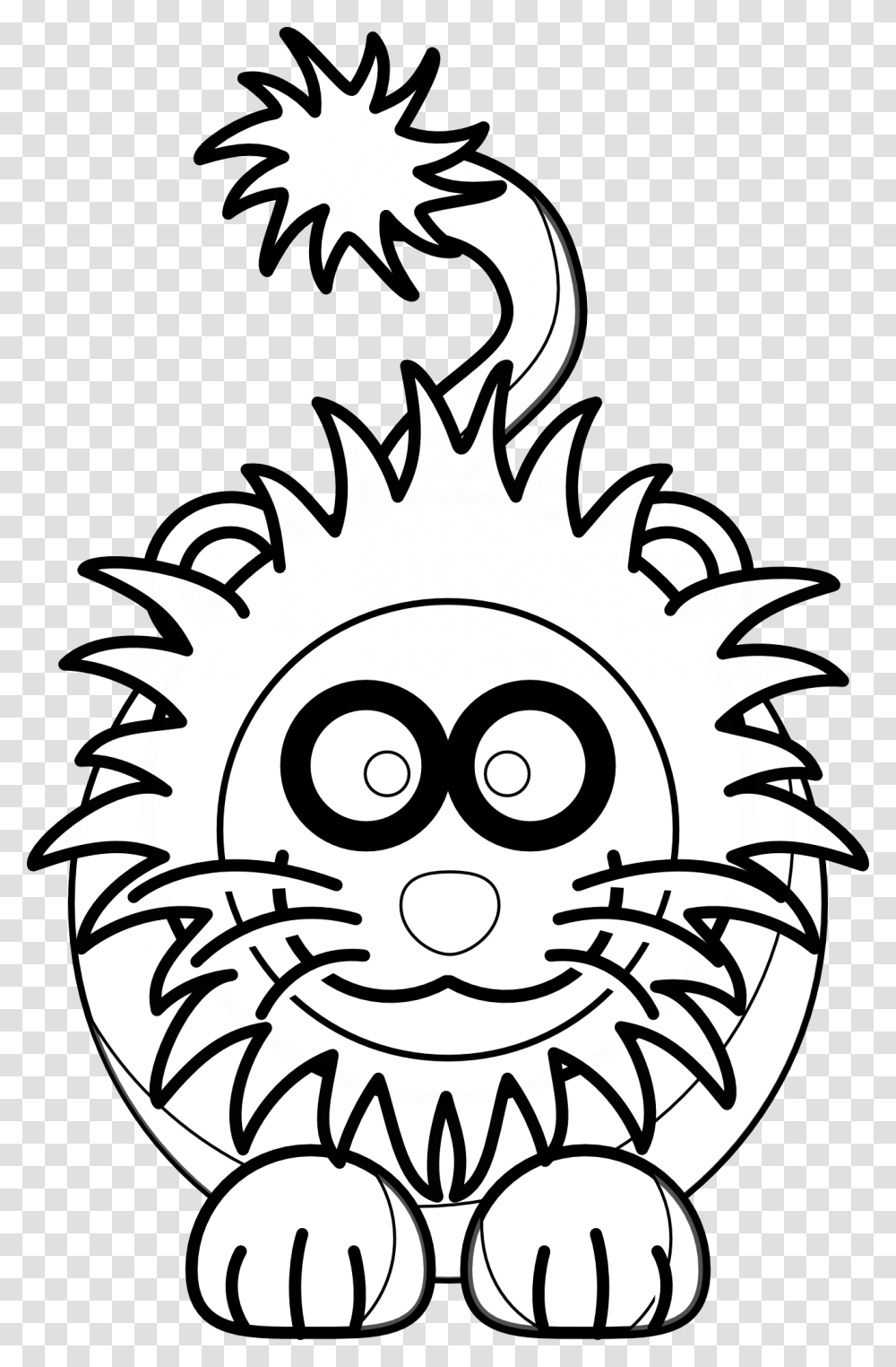 Lion Clipart Black And White, Stencil, Outdoors Transparent Png