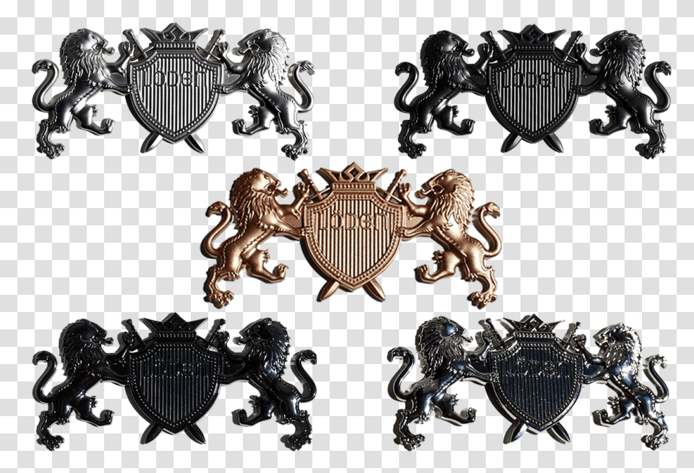 Lion Coat Of Arms Badge Emblem Various Sizescolors 2 Lions Logo, Symbol, Trademark, Chandelier, Lamp Transparent Png