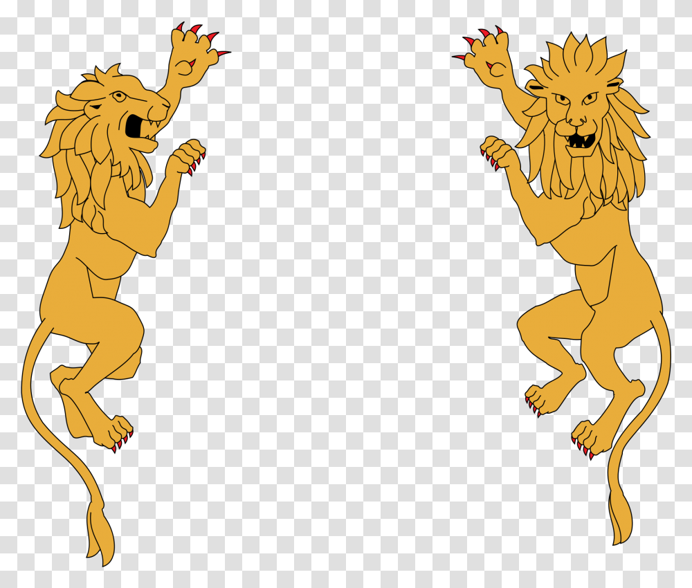 Lion Coat Of Arms Coat Of Arms Supporters Lion, Person, Gold, Wasp Transparent Png