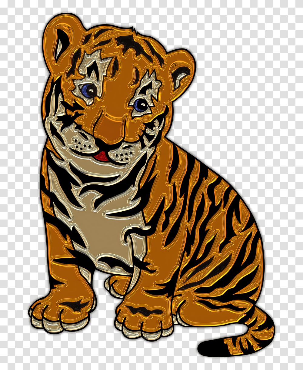Lion Cub Sitting Plastic Art Baby Tiger Coloring Page, Wildlife, Mammal, Animal Transparent Png