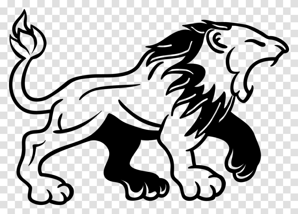 Lion Drawing Logo Roar Clip Art Lion Black And White, Gray, World Of Warcraft Transparent Png