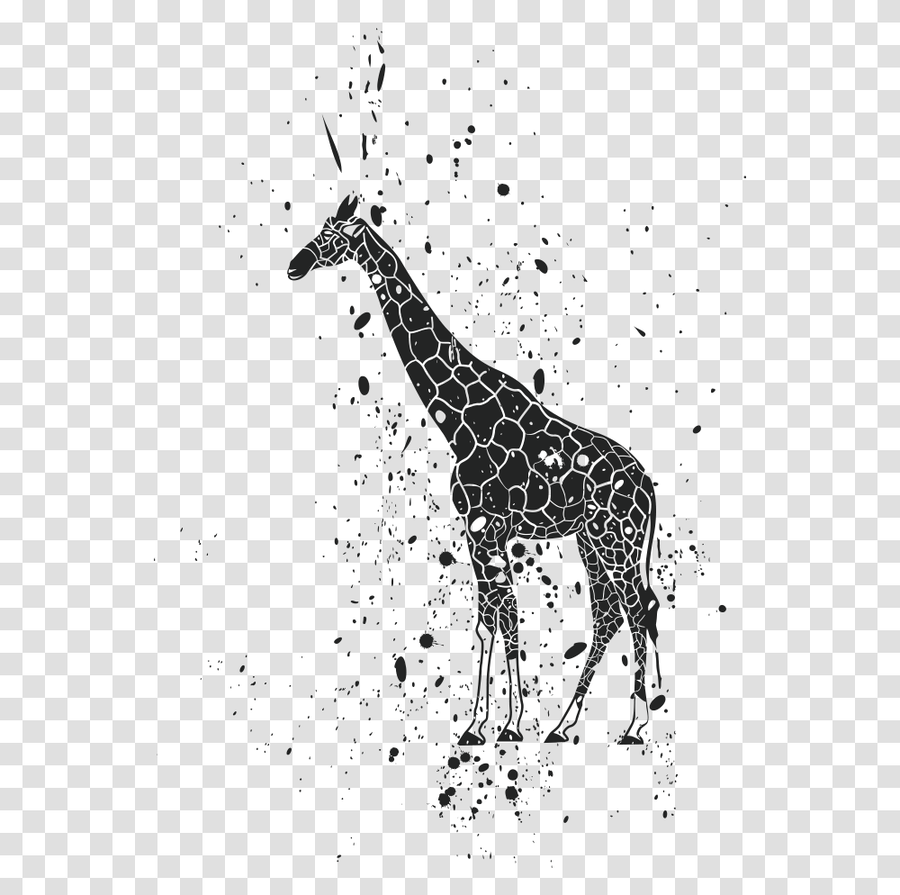 Lion Giraffe Ink Clip Art Giraffe, Wildlife, Mammal, Animal, Silhouette Transparent Png