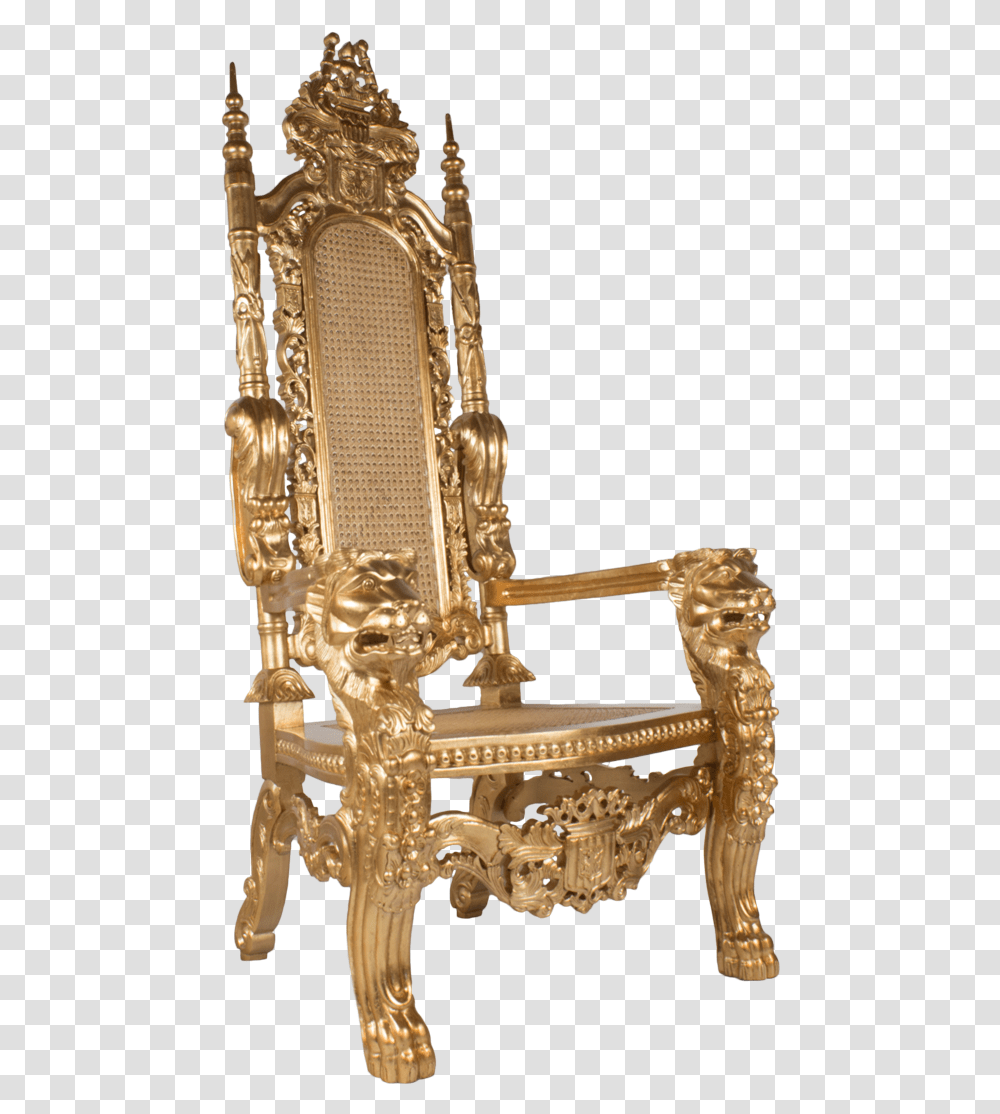 Lion Gold Throne, Furniture, Chair Transparent Png