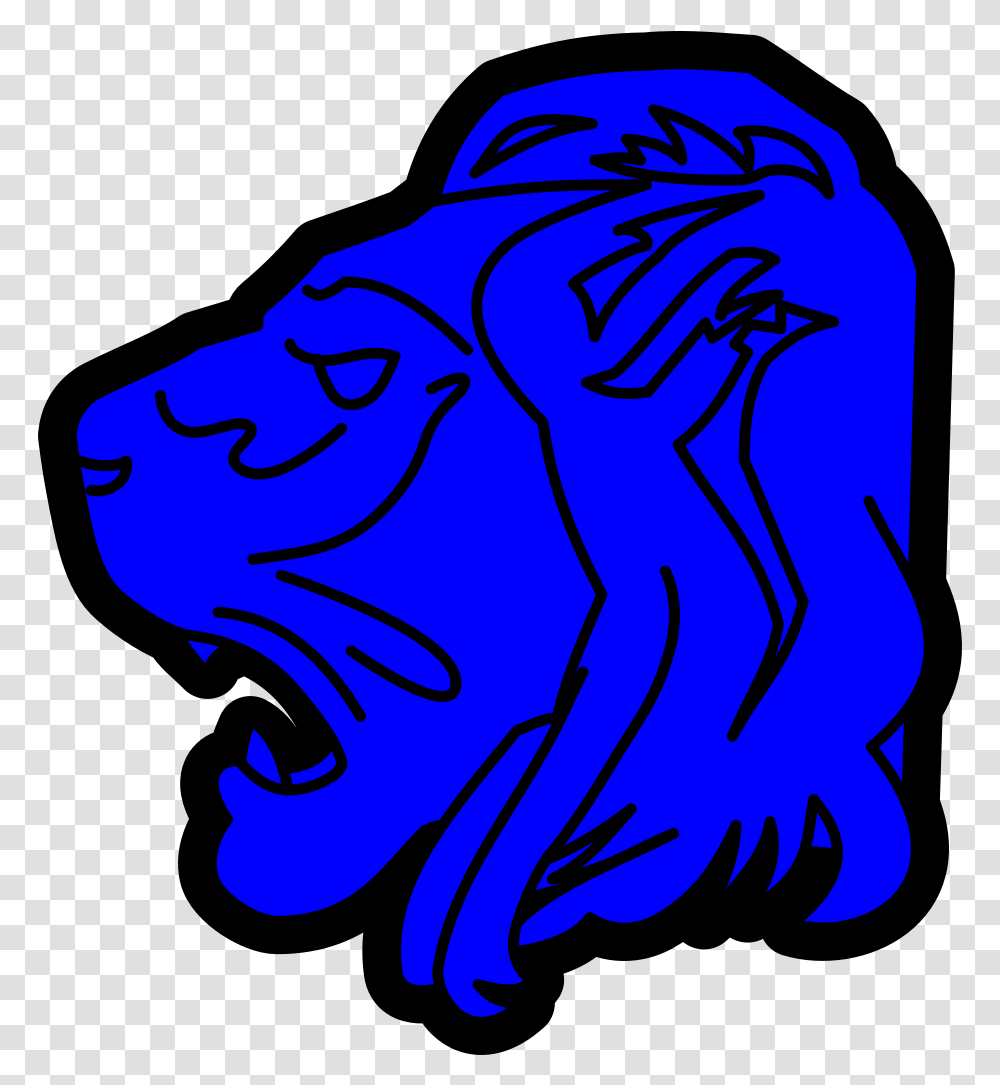 Lion Head Blue Svg Clip Arts Clip Art, Statue, Sculpture, Person Transparent Png