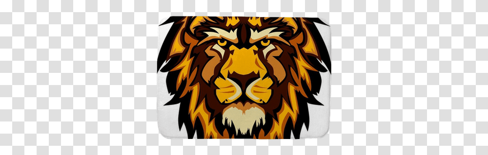 Lion Head Graphic Mascot Logo Bath Mat • Pixers We Live To Change Logo Design Lion Head, Art, Dragon, World Of Warcraft Transparent Png