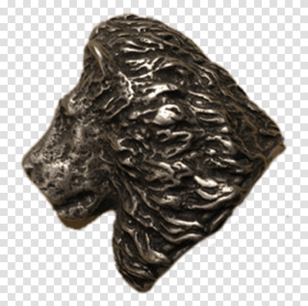 Lion Head Lft Knob Bronze Sculpture, Fossil, Aluminium, Rock, Archaeology Transparent Png