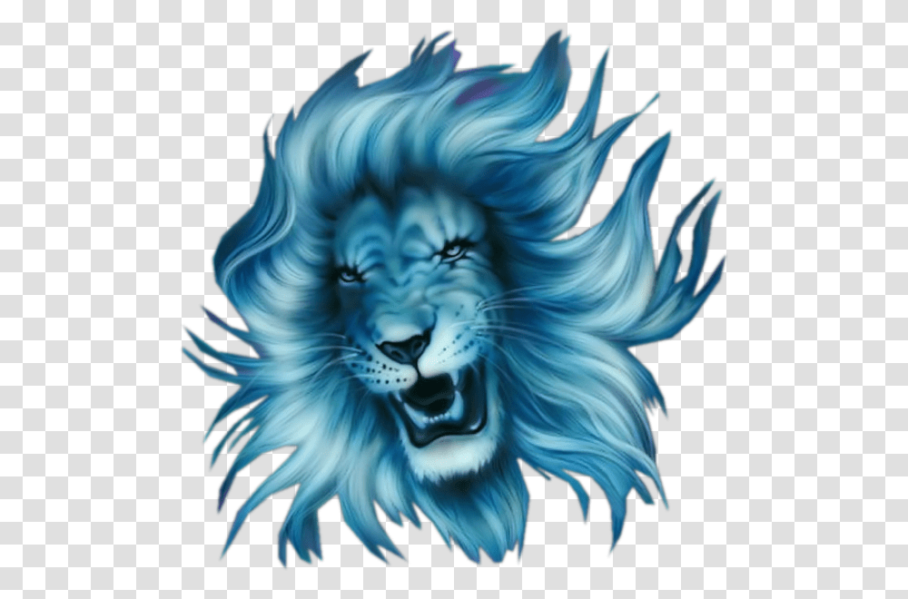 Lion Head Logo Blue Lion Logo, Wildlife, Animal, Mammal Transparent Png