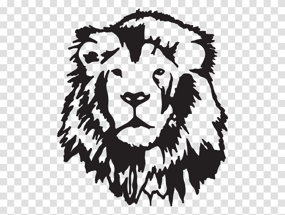 Lion Head Masai Lion, Stencil Transparent Png
