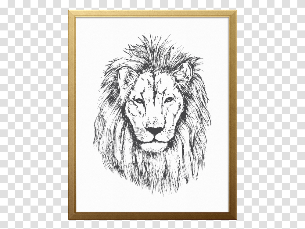 Lion Heart Art Print Masai Lion, Drawing, Sketch, Dog, Pet Transparent Png