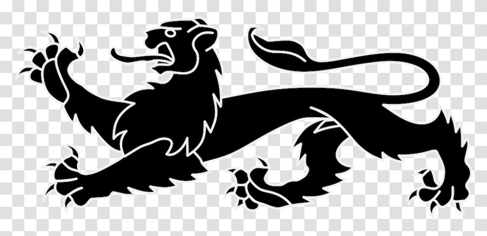 Lion Heraldic Animal Emblem Free Vector Graphic On Pixabay Heraldic Lion Black, Graphics, Art, Stencil, Floral Design Transparent Png