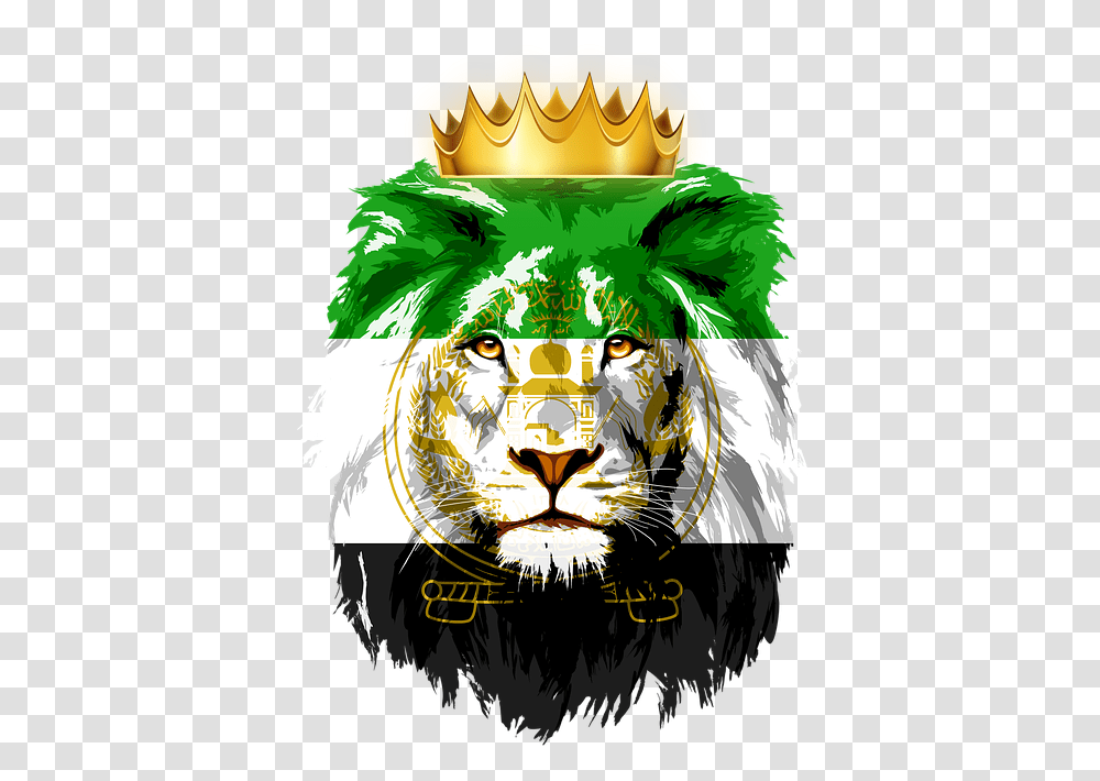 Lion King Crown Flag Iran Tajikistan Afghanistan Lion's Face Clipart, Mammal, Animal, Wildlife Transparent Png