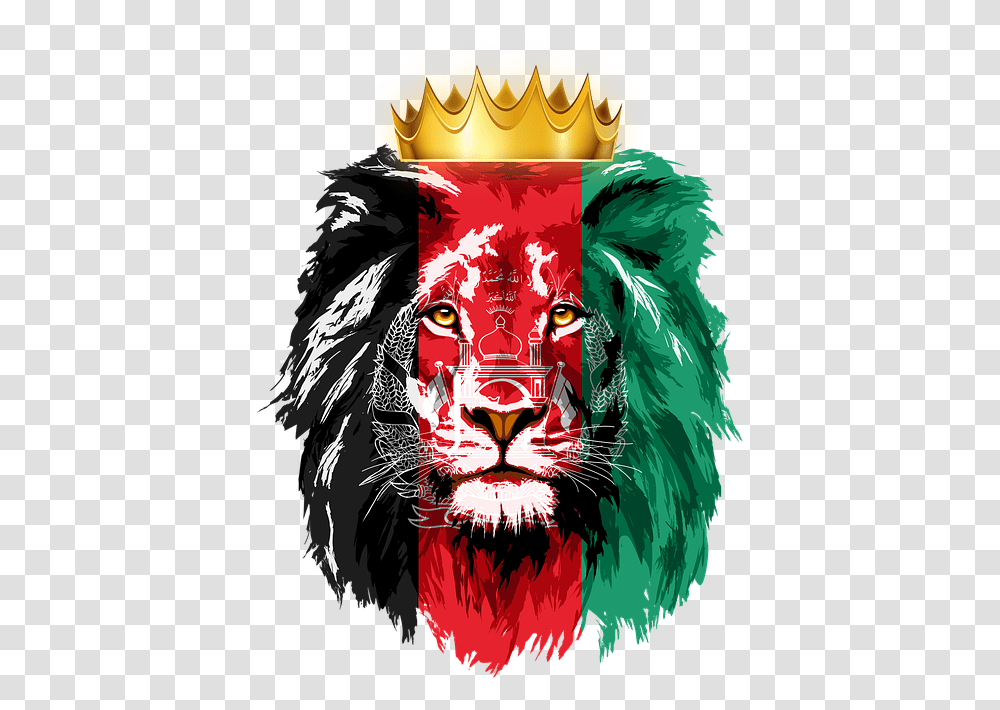 Lion King Crown Free Image On Pixabay Afghanistan Flag Lion, Modern Art, Graphics, Porcelain, Pottery Transparent Png